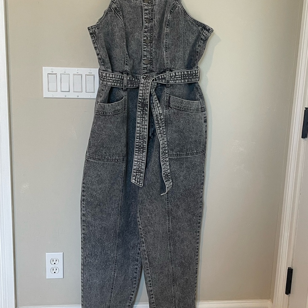 Target Gray Denim Jumpsuit
